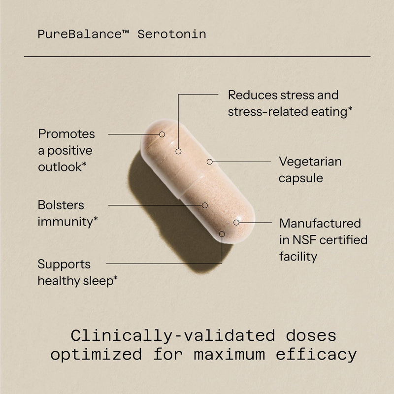 Quality of Life Pure Balance Serotonin Premium–Helps Boost Serotonin & Cortisol Levels - Includes 5-HTP, Venetron, Sensoril, Vitamin D3 & L-Theanine–60 Capsules