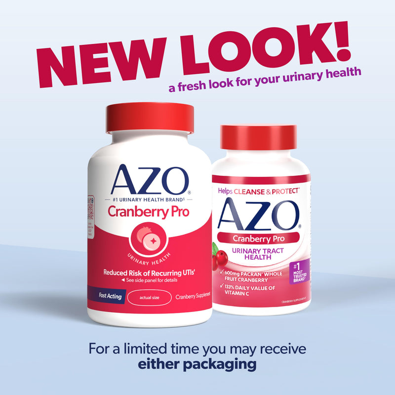 AZO Cranberry Pro, Cranberry Pills for Women & Men, 600mg Pacran, Made with Concentrated Whole Fruit Cranberry Powder to Help Cleanse and Protect The Urinary Tract*, Sugar Free, Non-GMO, 100 Softgels 100 Count (Pack of 1)