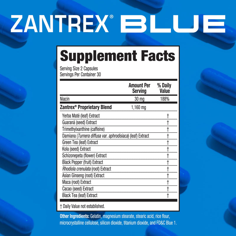 Zantrex Blue Energy & Thermogenesis Boost Energy | Weight Loss Supplement for Appetite Control, Increased Calorie Burn and Supports GLP-1 Levels | 60 Count 60 Count (Pack of 1)