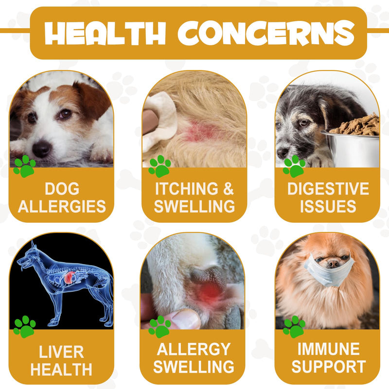 Allergy Relief Drops for Dogs,Allergy and Immune,Immune Support Supplement,Dog Supplement,Natural Pet Supplement for Dog Allergy Relief with Turmeric & Milk Thistle