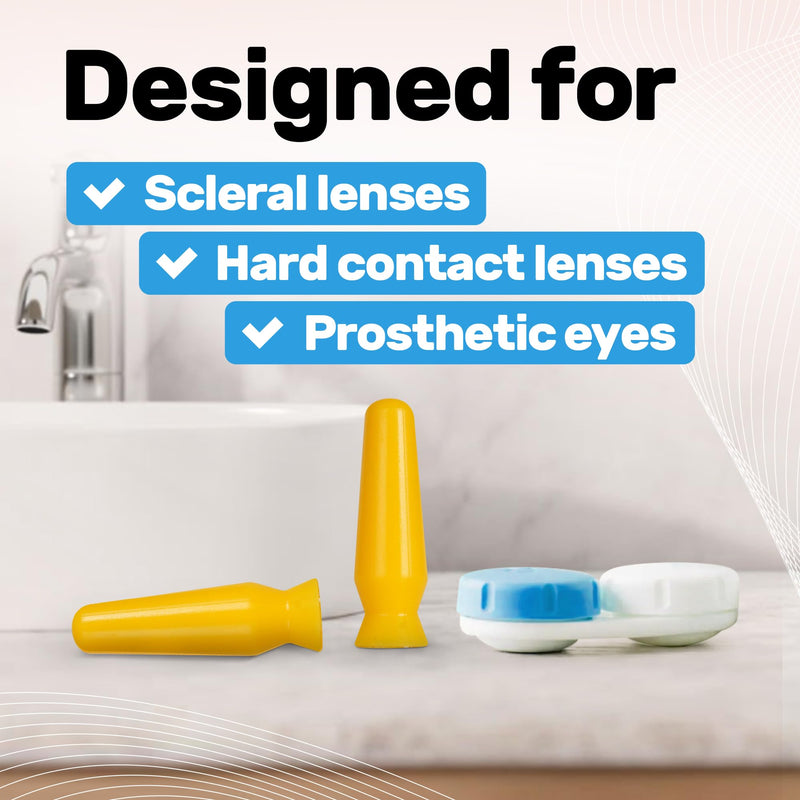 [6 Pack] Scleral Lens Inserter + Remover - Ventless Contact Lens Applicator for Hard/RGP Lenses, Scleral Lenses & Prosthetic Eyes ‚Äì Easy-Squeeze Suction Tool, Upgraded with Plastic Travel Case