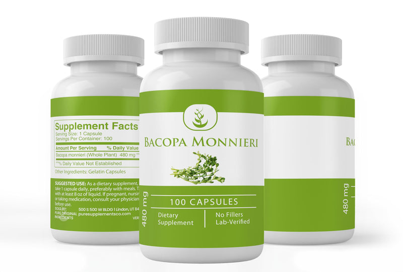 Pure Original Ingredients Bacopa Monnieri, (100 Capsules) Always Pure, No Additives Or Fillers, Lab Verified