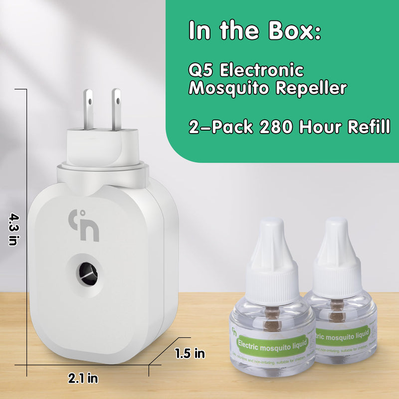 Mosquito Repeller, Electronic Mosquito Repellent Plug in Indoor Use, includes 2-Pack 280 Hr Repellent Refills, No Candles or Flames, DEET-Free, for Home, Bedroom, Office, Kitchen (White) White - BeesActive Australia