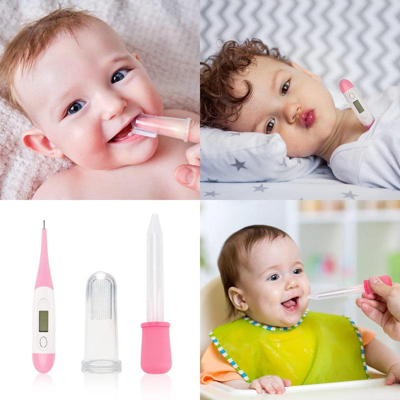 Baby Healthcare and Grooming Kit, 20 in 1 Portable Baby Safety Care Set with Hair Brush Comb Nasal Aspirator Electric Nail Trimmer Set Baby Essentials kit for Newborn Boys Girls (Pink) Pink 20 in 1 - BeesActive Australia