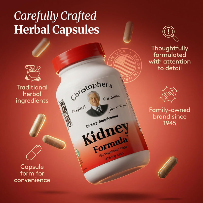 Christopher's Original Formulas Kidney Formula - Cleanse Detox & Repair Formula - Herbal Blend Support - Pack of 3 100 Count (Pack of 3)