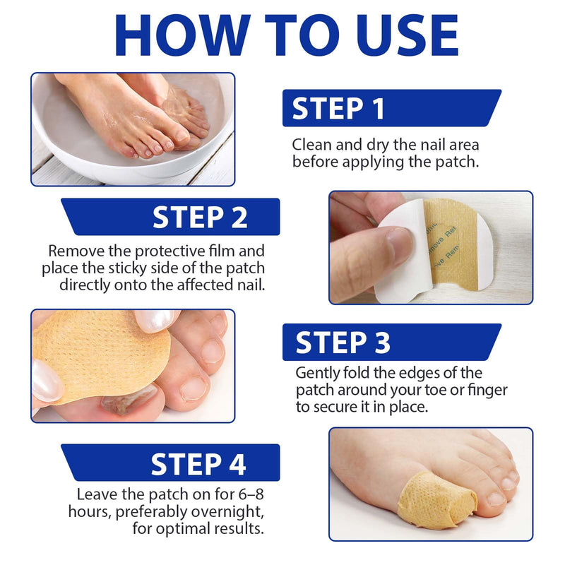 Toenail Treatment Extra Strength - 32 Pcs Nighttime Nail Patches, Overnight Toe Nail Treatments for Damaged Nails Foot Nails Repair and Care, 8-Hour Restores Healthy Appearance (2PCS) 2PCS - BeesActive Australia
