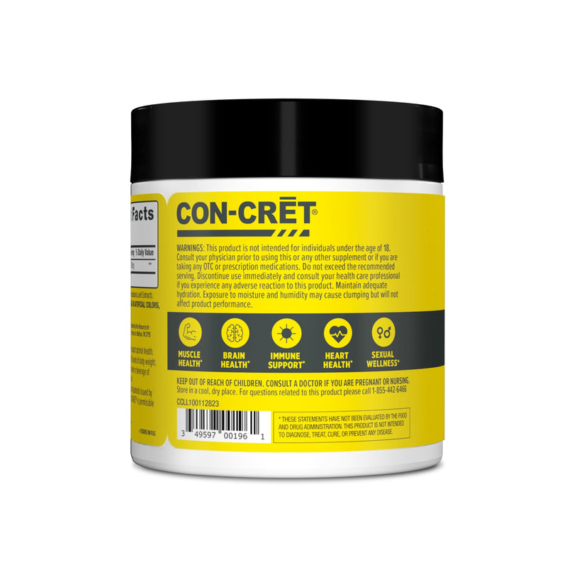 CON-CRET Creatine HCl Powder | Muscle, Cognitive, Cellular Energy Support | No Bloating or Cramps | USA Made & NSF Certified | Unflavored (100 Serving) Raw Unflavored 100 servings (Pack of 1) - BeesActive Australia
