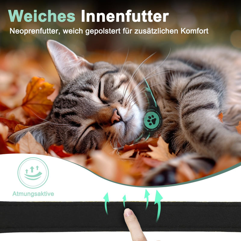Airtag Cat Collar Breakaway, Reflective Kitten Collar with Airtag Holder and Bell, Comfortable Padding, Adjustable, Durable, Suitable for Cats (Green, S) S (9"-13") Green - BeesActive Australia