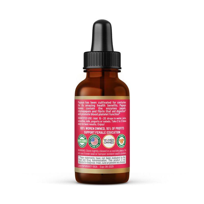 Herbal Goodness Papaya Leaf Blood Platelet Liquid Supplement, Tincture 1oz | Natural Blood Platelet Boost & Immune Support, Bone Marrow - Blood Cleanse Formula - Made in USA 1 Ounce Fl (1 Pack)
