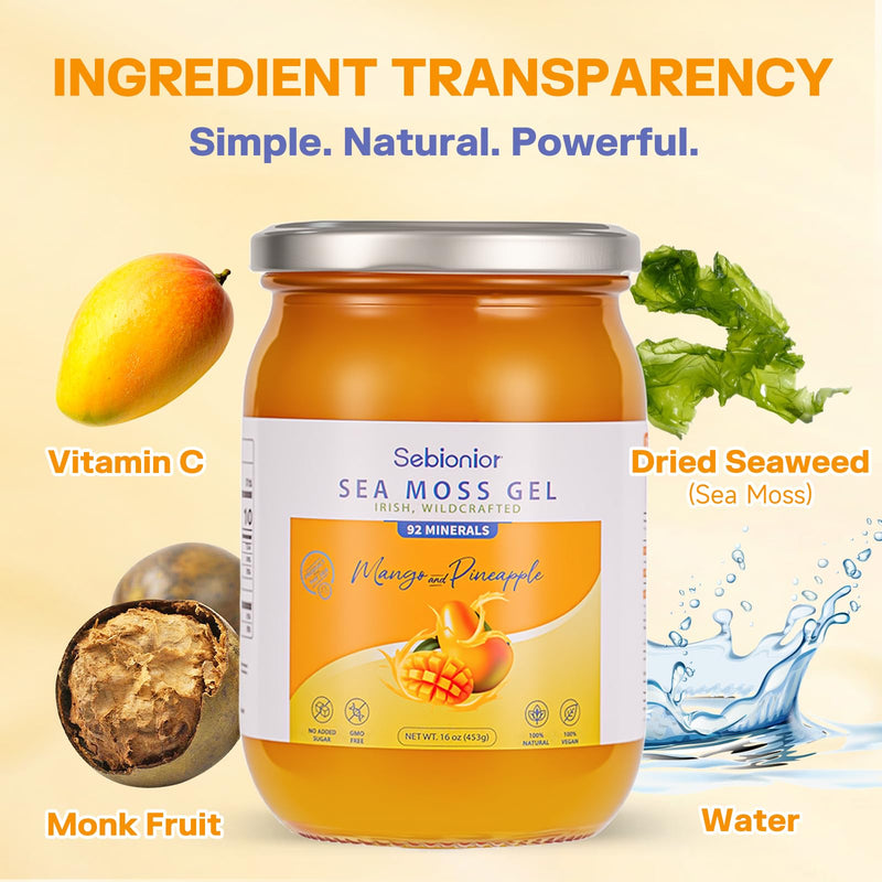 Sea Moss Gel with Essential Vitamins (Mango) Mango