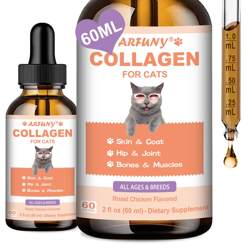 Collagen for Cats & Taurine Supplement for Cats- Cat Joint Supplement - Skin & Coat, Digestive & Immune Support - Cat Heart Health, Cardiac Function Support