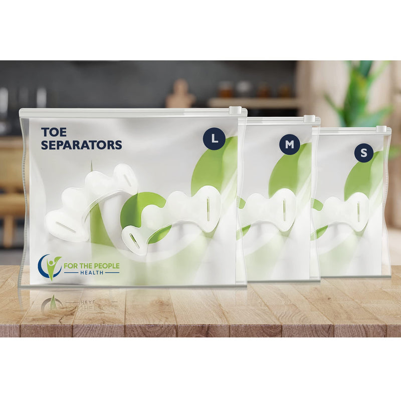 FTP Health Toe Separators - Toe Spacers - Foot Alignment - Strengthening and Balance – Correct Our Toes - For Hammertoes, Bunions, Plantar Fasciitis, Hallux Valgus – Size Medium (1 pair) - BeesActive Australia