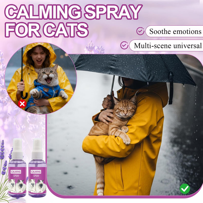 2 x 60 ml classic spray, pet spray, relaxation spray, cat spray, soothing pet, relieves anxiety stress, ambient spray for additional relaxation, home and travel 2x60ml