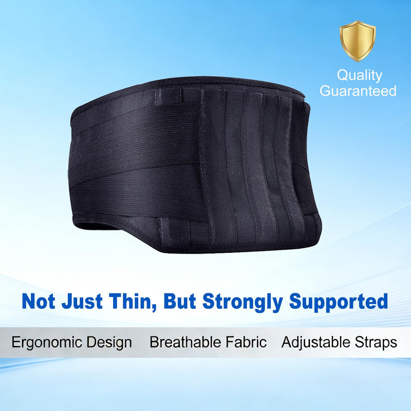 Back Brace for Lower Back Pain & Sciatica Relief - Heavy Duty Lumbar Support Belt with 5 Reinforced Stays for Herniated Disc, Arthritis, Work & Lifting - Men & Women (45-50.9“ X-Large)
