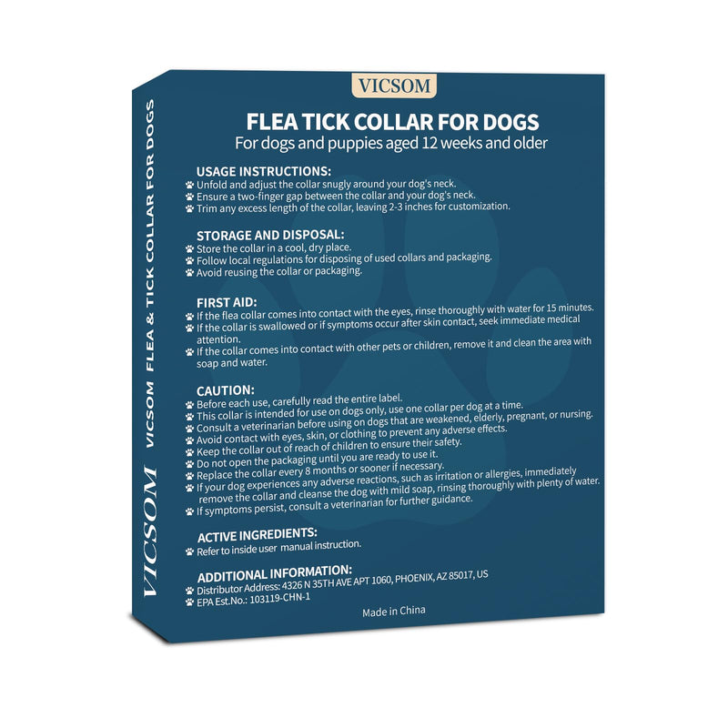 Flea Collar for Dogs, 4 Pack Dog Flea and Tick Collar 32 Months Flea and Tick Treatment Collar for Dog, Waterproof Adjustable Dog Flea and Tick Prevention for Small Medium Large Dog Puppy, Black - BeesActive Australia