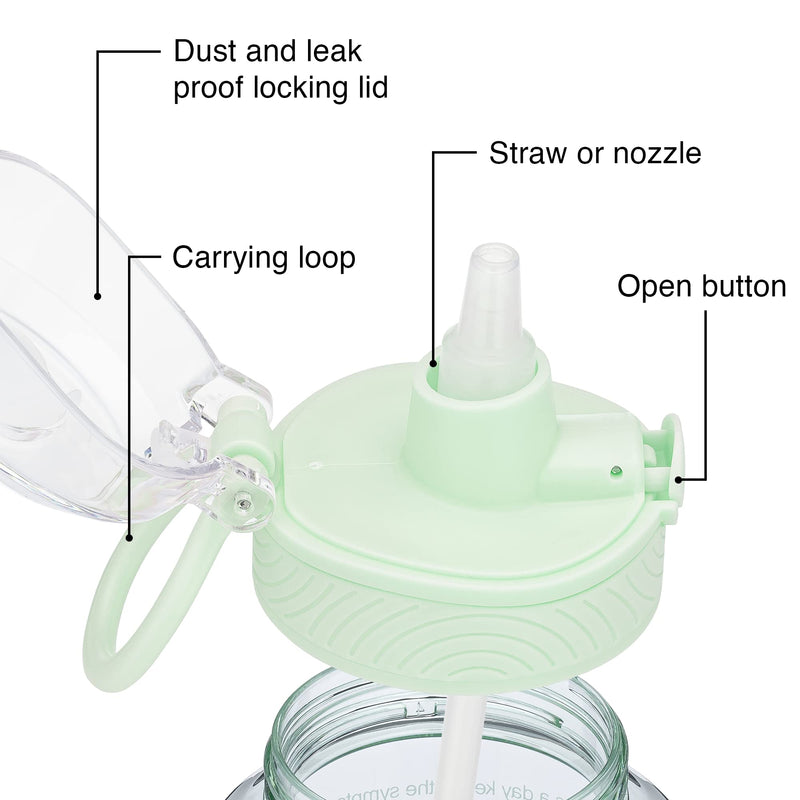 Pregnancy Water Bottle Tracker – Pregnancy Must Haves – Pregnancy Gifts for Expecting Mom – Pregnancy Essentials Nausea Relief – Weekly Stickers + Straw + BPA Free – Green - BeesActive Australia