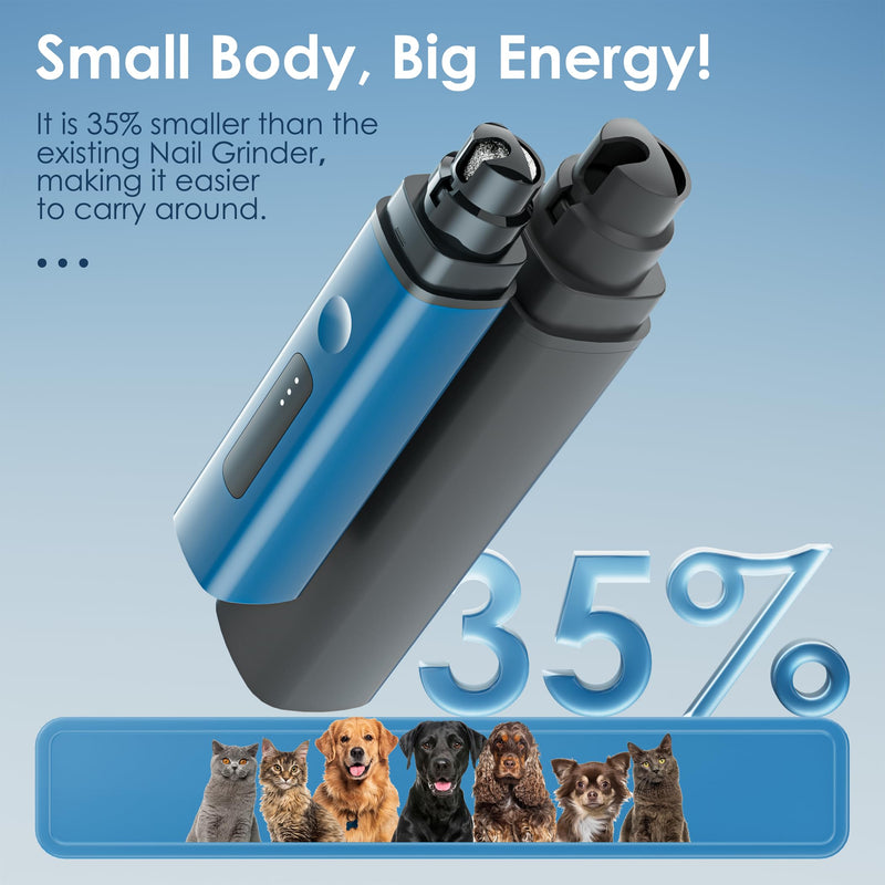 Dog Nail Grinder Professional 3-Speed Electric & IP67 Waterproof Upgraded,Smoothing for Small Medium Large Dogs & Cats Pet Nail Trimmer Painless Paws Grooming - BeesActive Australia