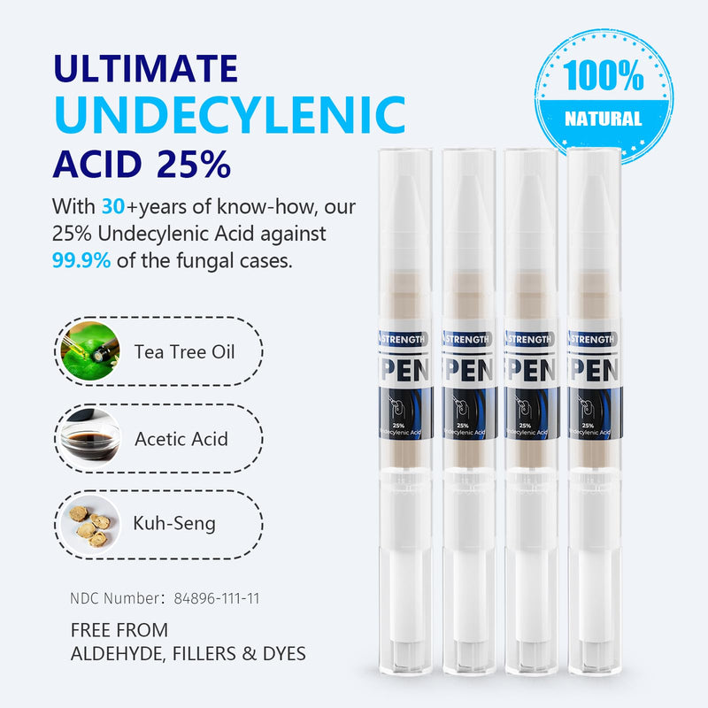 iKeener Toe Nail Fungus Treatment Pen - 25% Undecylenic Acid, Tea Tree Oil Extra Strength for Toenails and Fingernails (0.3 Fl Oz)