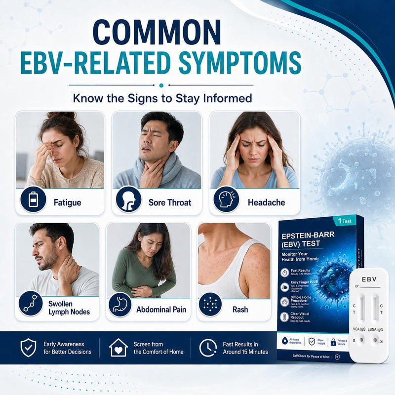 (EBV) At-Home Test Kit, Convenient Finger Prick Self-Check Set, No Professional Lab Appointment Needed, Simple Home Health Monitoring Supplies