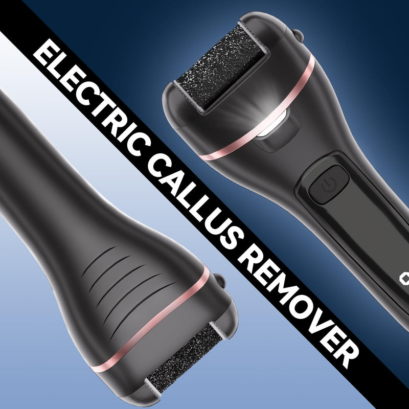 Electric Callus Remover for Feet with Rechargeable Waterproof 17 in 1 Professional Pedicure Kit with 3 Roller Heads 2 Speed Foot Care Tools Perfect for Dead Hard Cracked Dry Skin