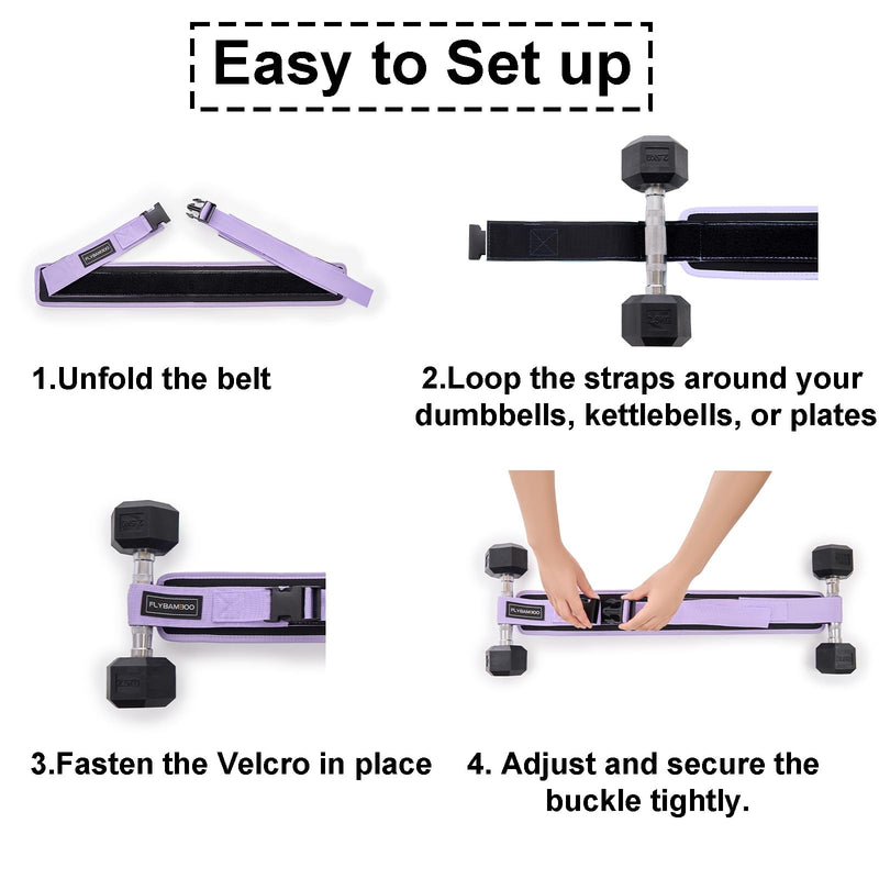 Hip Thrust Belt for Dumbbells,Booty Belt for Hip Thrust Slip-Resistant Padding Violet - BeesActive Australia
