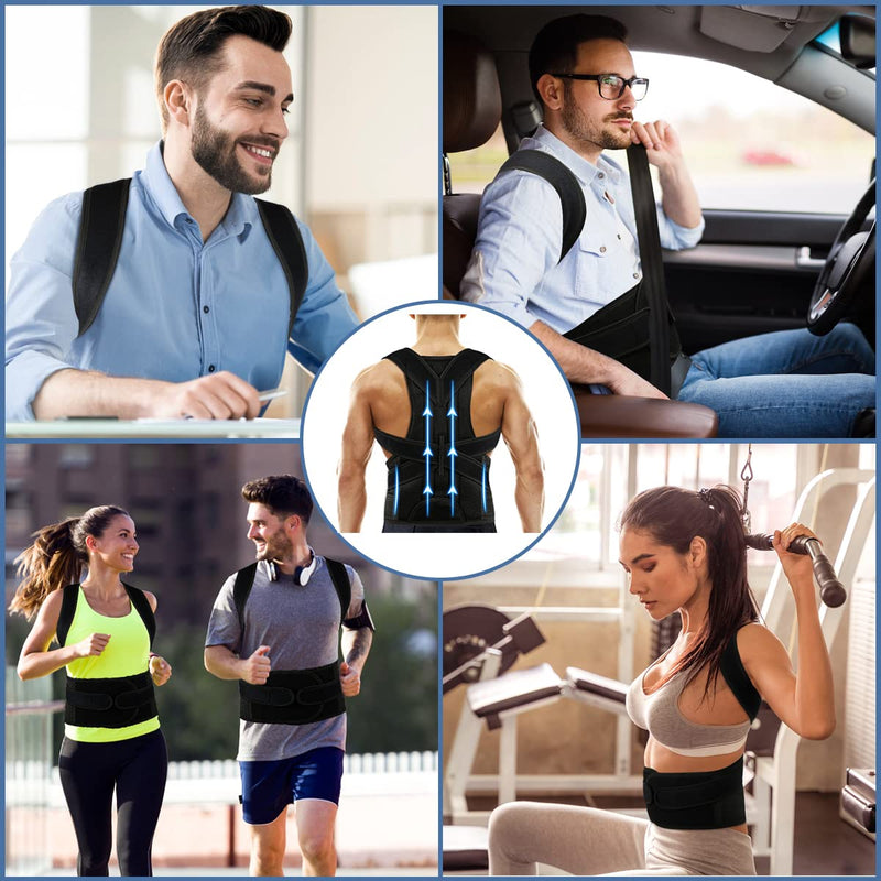 Back Brace Posture Corrector for Women and Men, Relief for Waist, Back and Shoulder Pain, Adjustable and Breathable, Improve Posture XXL(42"-48") XXL(42"-48")