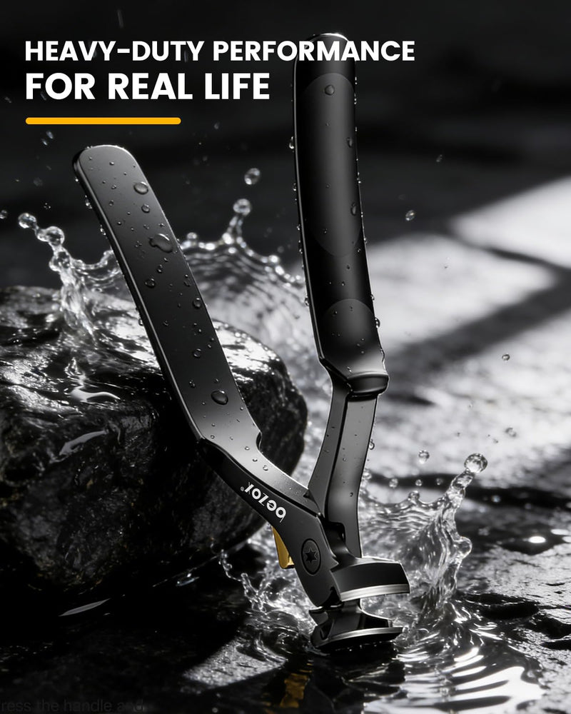 BEZOX Long Handle Toenail Clippers for Seniors – Wide Open Jaw Toe Nail Clippers for Thick Nails for Seniors, Ergonomic Nails Clipper for Thick Nails, Easy Reach Design for Limited Mobility - Black - BeesActive Australia
