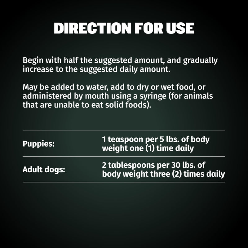 Bully Max Weight Gainer Liquid for Puppies & Adult Dogs | 2-in-1 High Calorie Multivitamin Dog Supplements & Vitamins for Weight Gain with Omega 3 & Whey Protein for All Breeds & Ages - 16 oz Bag - PawsPlanet Australia