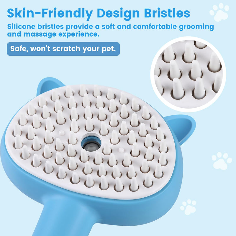 Cat Steam Brush, Cat Spray Brush for Shedding, Pet Steam Brush for Long & Short Haired Cats & Dogs, Spritz Defur Comb for Cats, Self-Cleaning Cat Hair Brush Removal Comb with Soft Bristles - BeesActive Australia