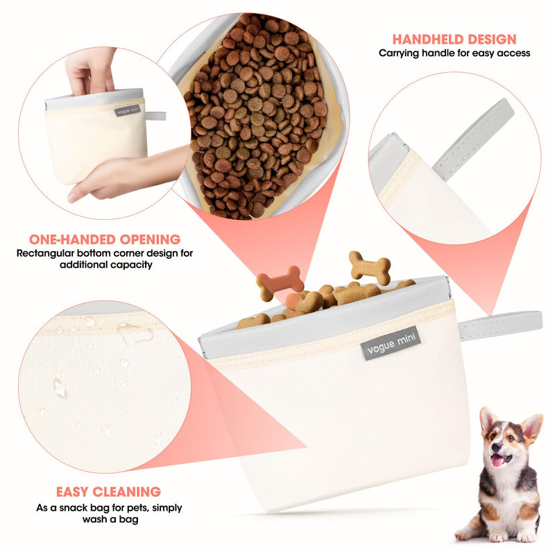 Dog Treat Pouch & Dog Walking Bag,Removable Treat Pouches for Pet Training,Stylish Dog Walking Fanny Pack with Used Waste Bag Holder,White White - BeesActive Australia