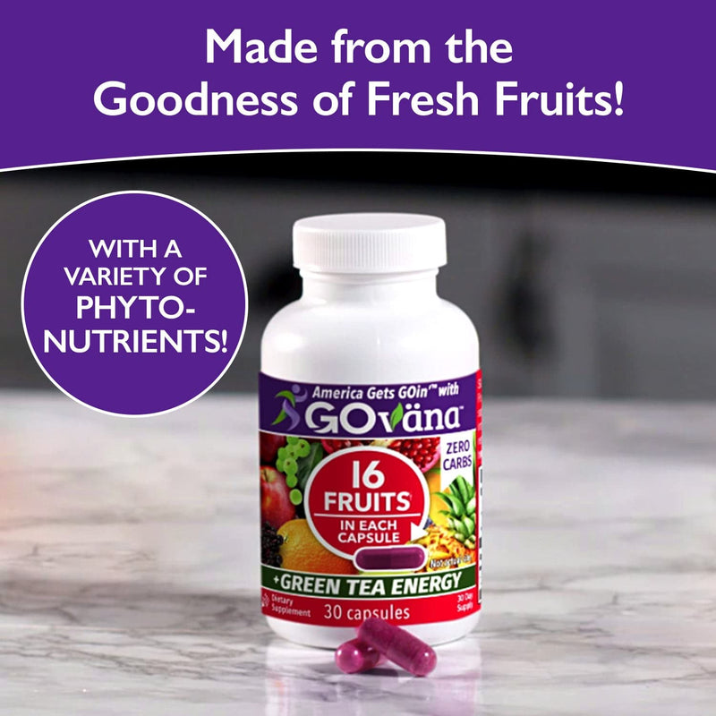 GOVANA Fruits & Veggies Supplement, 16 Fruits & Veggies, Green Tea, B12