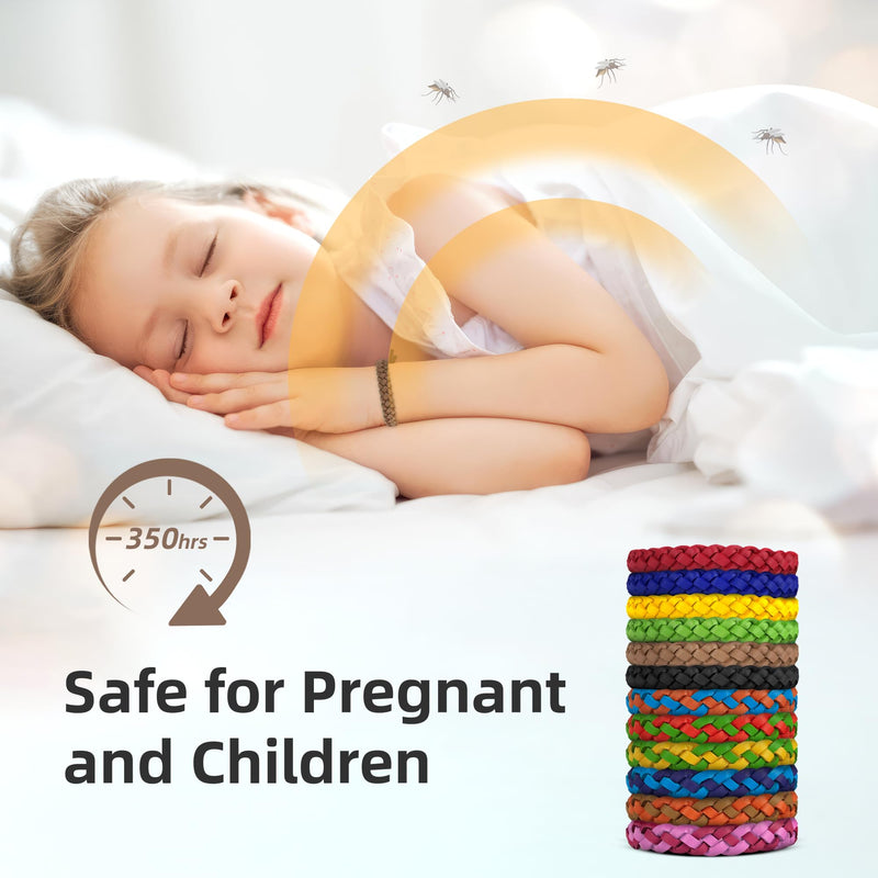 24 Pack Mosquito Repellent Bracelets, DEET-Free, Individually Wrapped PU Leather Insect & Bug Repellent Wrist Bands - BeesActive Australia