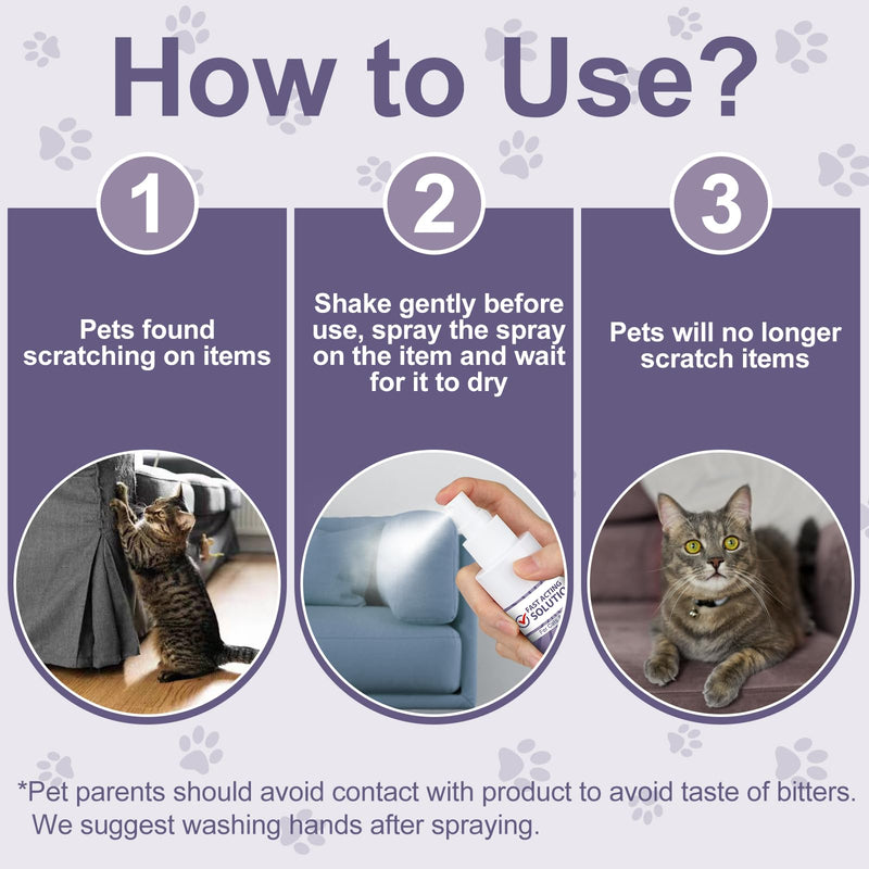 Cat Deterrent Spray. 120ML Cat Repellent Indoor for Cat and Kitten. Cat Scratch Furniture Protector. Effective Cat Repellent Spray for Furniture, Plants, Floors, Curtains, Sofas, Indoor & Outdoor Use. - BeesActive Australia