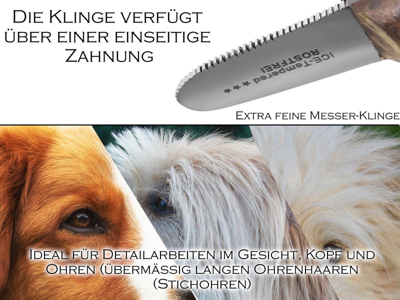 Trimming knife for the ears of dogs and cats with very fine teeth. For erect ears, head, paws, fur care. Small version fur knife dog scissors knife comb - BeesActive Australia