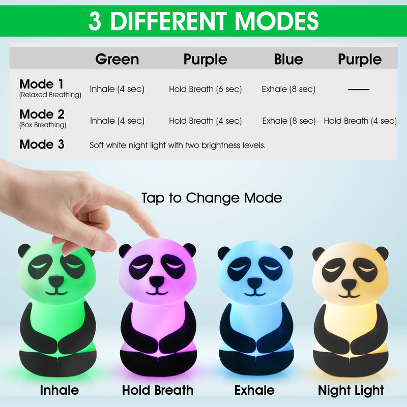 Calm Collective Peaceful Panda Breathing Trainer Light for Calming Stress, Anxiety Relief Items for ADHD, Mindfulness Meditation Tools for Depression, Great Self Care and Mental Health Gifts - BeesActive Australia