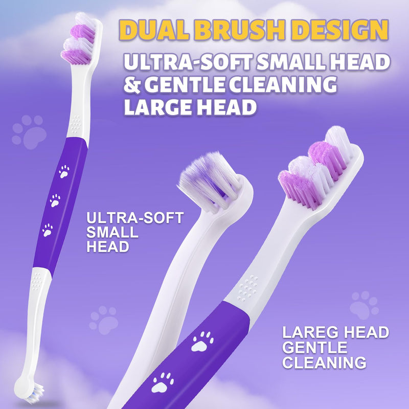 Dog Toothbrush Kit, 2.5oz Toothpaste, Dual-Head & Finger Brush | Gentle Dog Care. For Dogs Over 20 lb. Soft Brush Comfort. Coconut Chicken Flavor. Easy Daily Routine. 2.5 0unce(pack of 1)