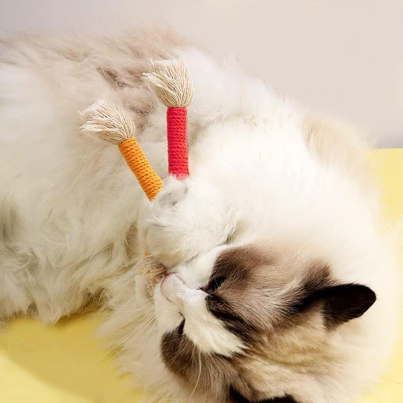 5 PCS Cat Chew Toy, 5.9in Cat Teething Toys, Catnip Toys for Cats, Teeth Cleaning Cat Toys for Indoor Kittens, Interactive Cat Toy for Indoor Cats - BeesActive Australia