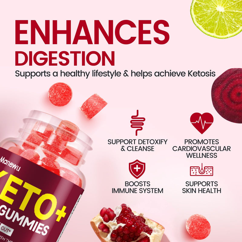 Keto ACV Gummies 1500mg, Organic Apple Cider Vinegar with Mother | Advanced Weight & Loss & Belly Fat Burn, Rapid Fat Burning Diet Supplement for Women, Gluten Free, Support Gut Digestion 60 Count (Pack of 2) Red Apple 2 Pack