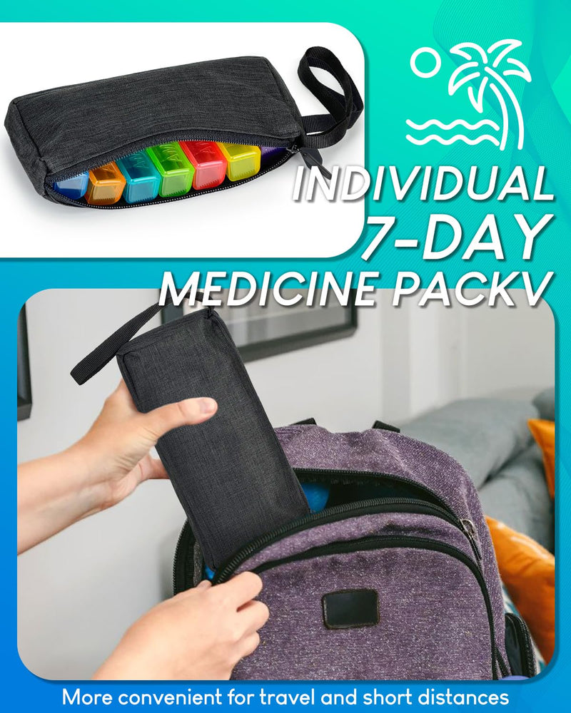 Monthly Pill Organizer 2 Times a Day, with Weekly Pill Bag, Portable Hard Shell, Pill Cutter, Plastic Opening Pick, Monthly & Weekly Stickers, Convenient Medication Management and Tracking - BeesActive Australia