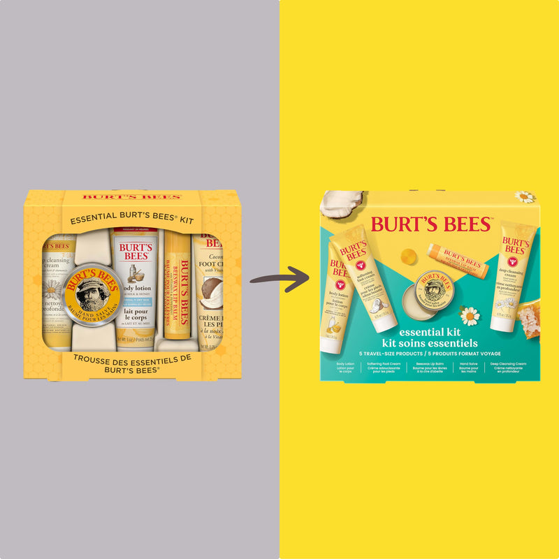 Burt's Bees Gift Ideas - Essentials Everyday Set, 5 Travel Size Products - Deep Cleansing Cream, Hand Salve, Body Lotion, Foot Cream and Original Lip Balm Everyday Essentials Set- New