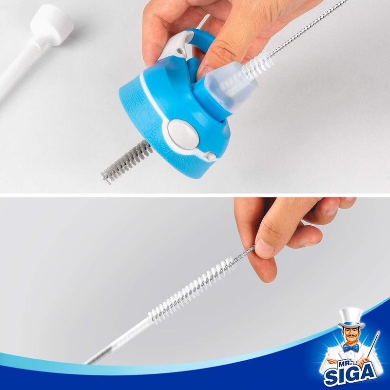 MR.SIGA 5 Pack Bottle Brush Cleaning Set with Storage Holder, Cleaning Brushes for Long Narrow Neck Bottles, Water Bottles, Baby Bottles, Tumblers, Drinking Glasses, Strews White - BeesActive Australia
