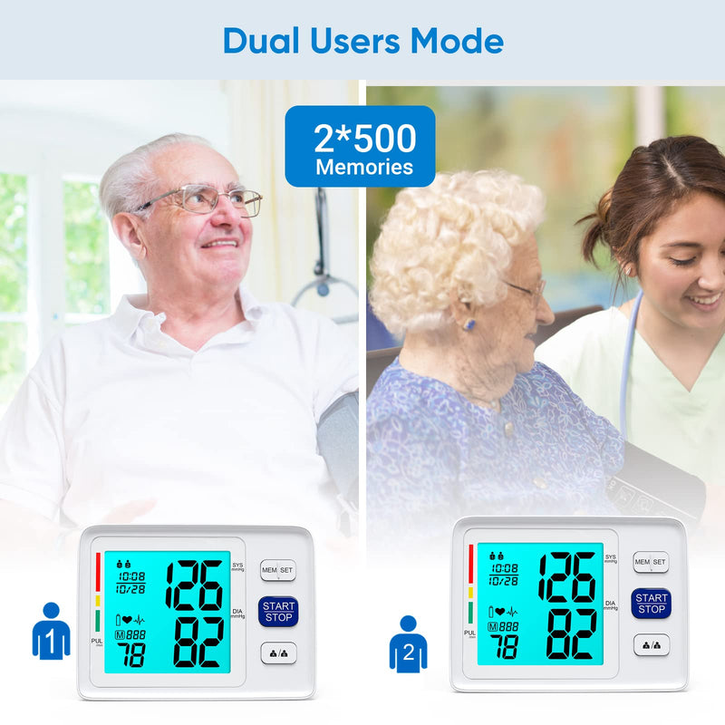 Blood Pressure Monitor for Home Use with Dual Cuffs, Upper Arm 1 monitor + 2 cuff sizes