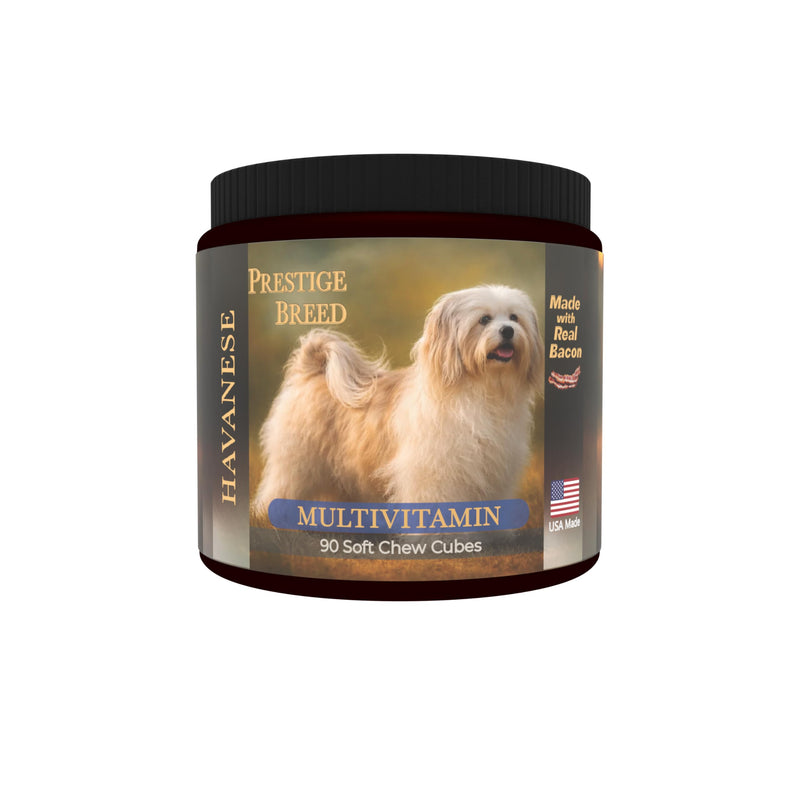 Havanese Multivitamins, 90 Count, Made in the USA with Real Bacon.