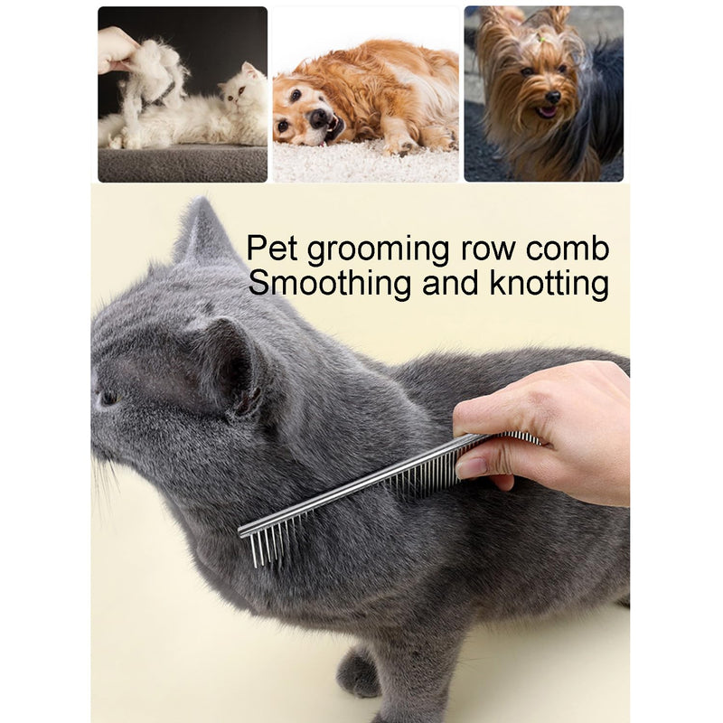1 piece pet comb with rounded teeth, stainless steel dog comb for removing tangles and knots, pet comb brush care comb for cats and dogs (19 x 3.3 cm) - BeesActive Australia