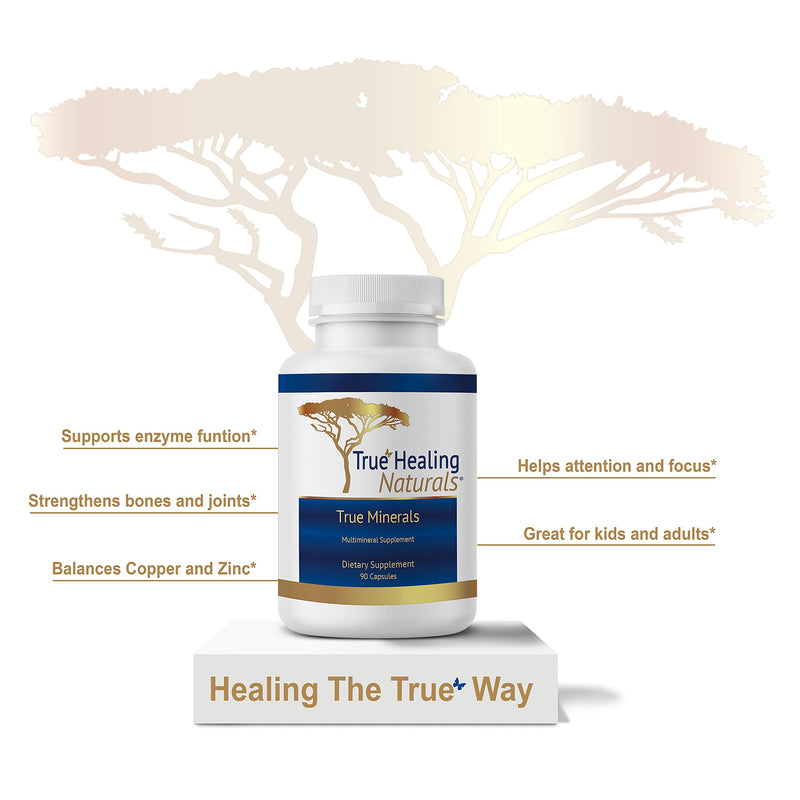 True Healing Naturals - True Minerals Supplement, Promotes Gut & Heart Health, 90 Vegetarian Capsules