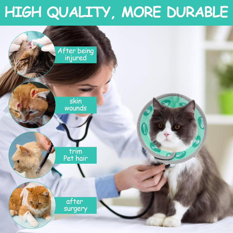 Cat Neck Brace, Soft Cat Neck Brace for Small Cats, Cat Neck Brace for After Injuries, Adjustable Neck Brace for Cats, Prevents Licking Wounds Cat Collar Green S - BeesActive Australia