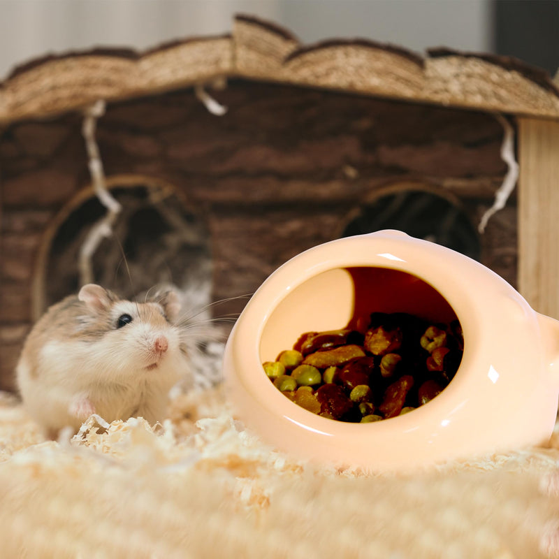 Ceramic Small Pet Hamster Food Bowl Guinea Pig Food Bowl Hamster Water Bowl Ferret Chinchillas Squirrels Hedgehog Accessories Reptiles Hamster Accessories for Cages（Orange） Orange - BeesActive Australia