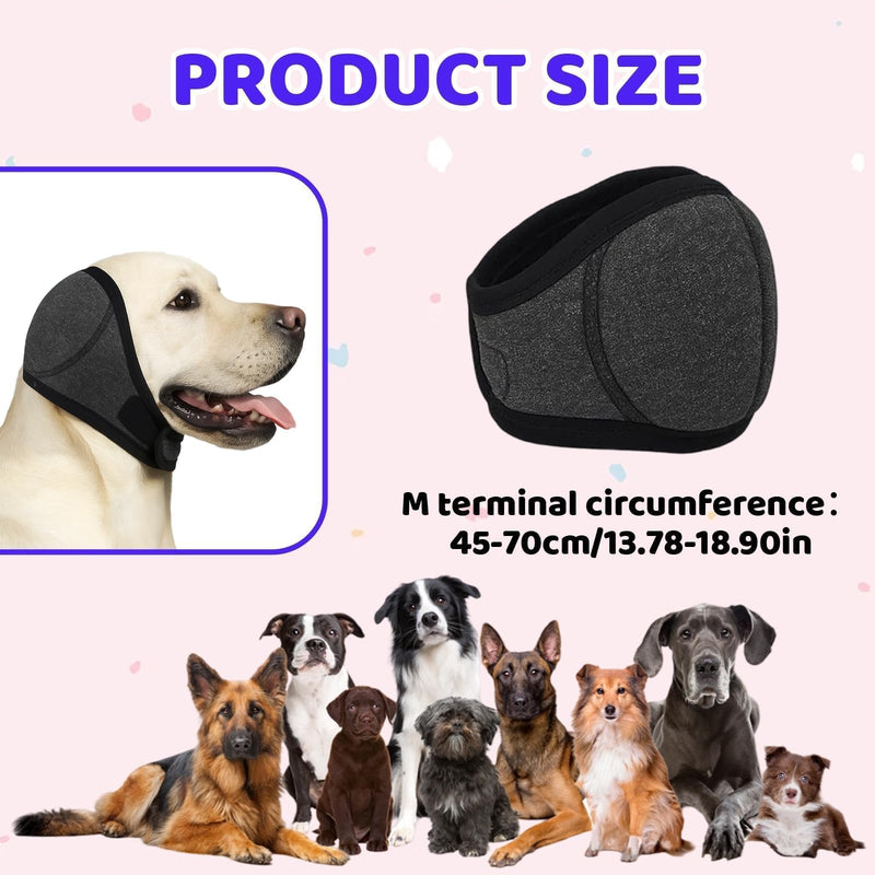 Adjustable Dog Ears Cover, Calming Hood with Ear Protection - Provides Warmth, Soothes Anxiety & Prevents Wound Infection, Size L