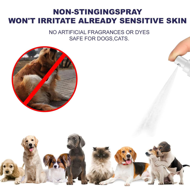 Skin & Wound Care Spray for Dogs & Cats – Hot Spot Spray for Dogs, Pet Skin Soothing Spray, Helps Itch Care Alleviate Sensitive Skin, Scratching, and Licking of Coat, for All Animals, 4 fl oz