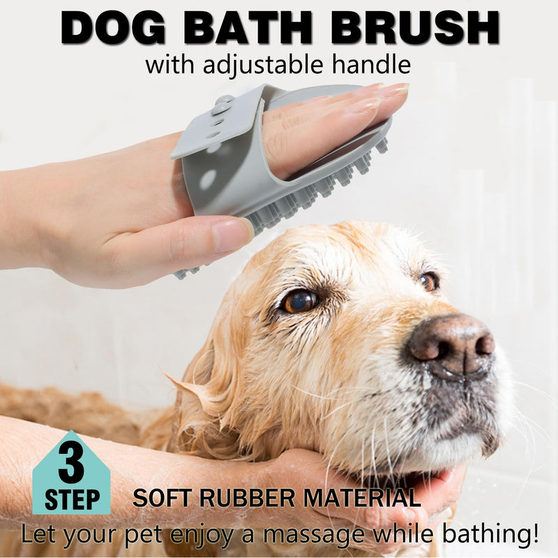3PCS Dog Grooming Brush - Dog Brush for Shedding Massaging Bathing - Double Sided Shedding, Dematting Undercoat Rake - Self Cleaning Slicker Brush for Dogs and Cats with Long or Short Coats Grey-3Pcs - BeesActive Australia